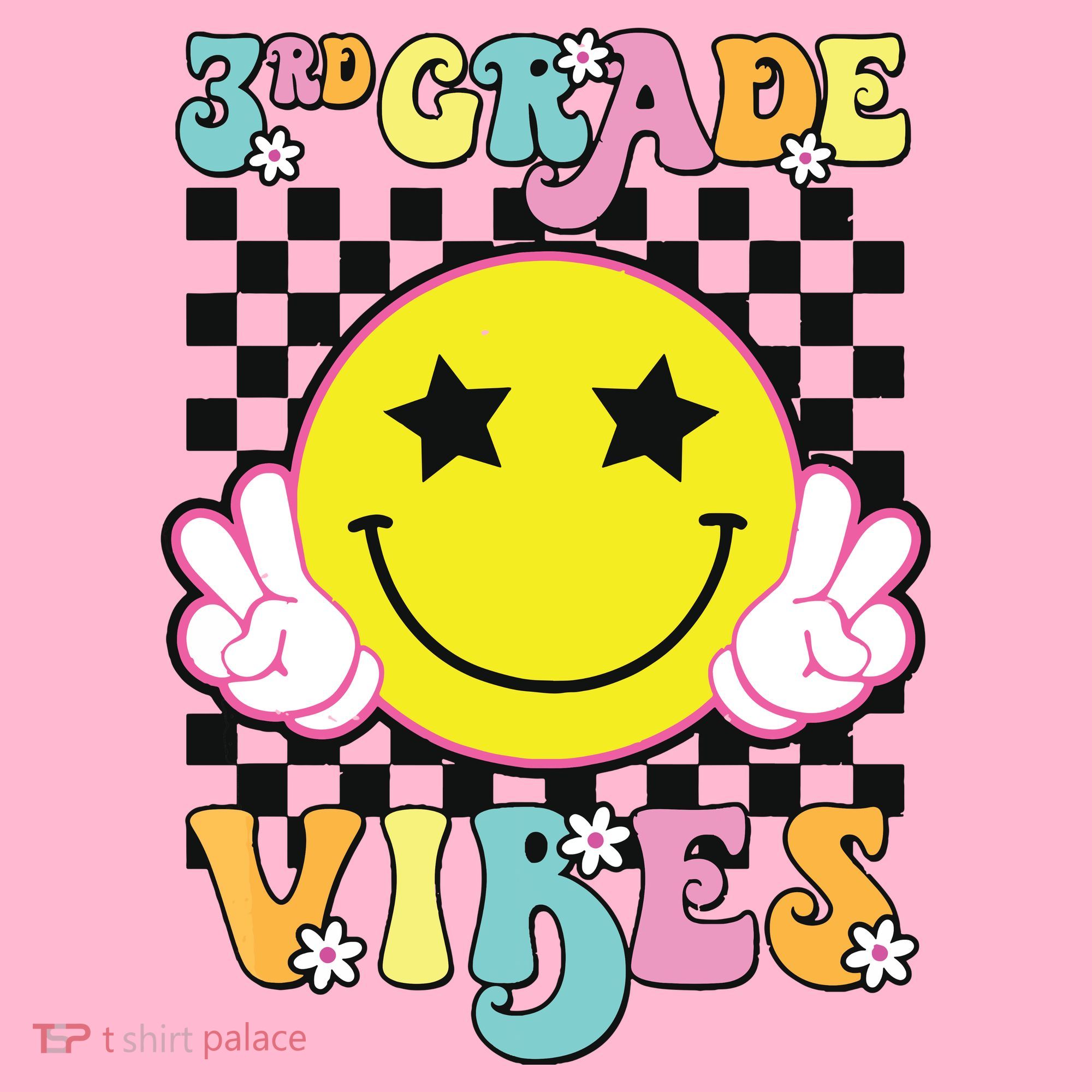 Girl 3rd Grade Vibes Smile Face Back To School Third Grade Coaster