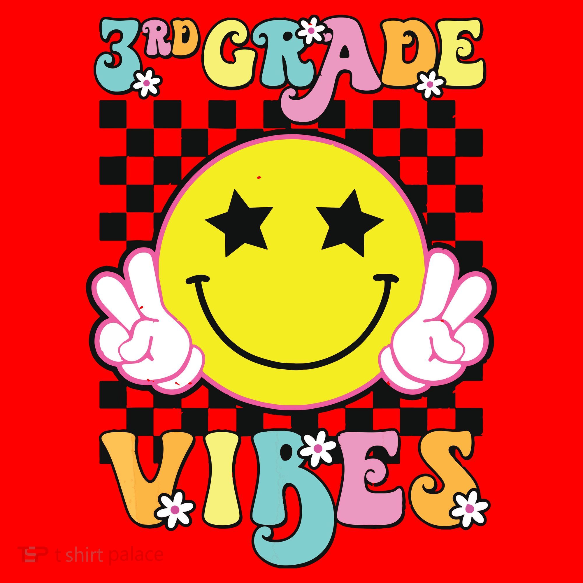 Girl 3rd Grade Vibes Smile Face Back To School Third Grade Santa Hat