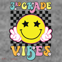 Girl 3rd Grade Vibes Smile Face Back To School Third Grade Toddler Hoodie thumb 2