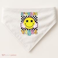 Girl 3rd Grade Vibes Smile Face Back To School Third Grade USA-Made Doggie Bandana thumb 0