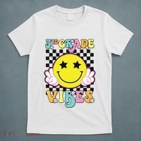 Girl 3rd Grade Vibes Smile Face Back To School Third Grade T-Shirt thumb 5