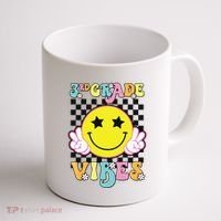 Girl 3rd Grade Vibes Smile Face Back To School Third Grade Coffee Mug thumb 1