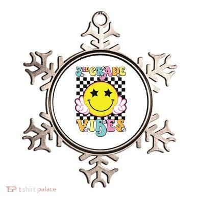 Girl 3rd Grade Vibes Smile Face Back To School Third Grade Ornament