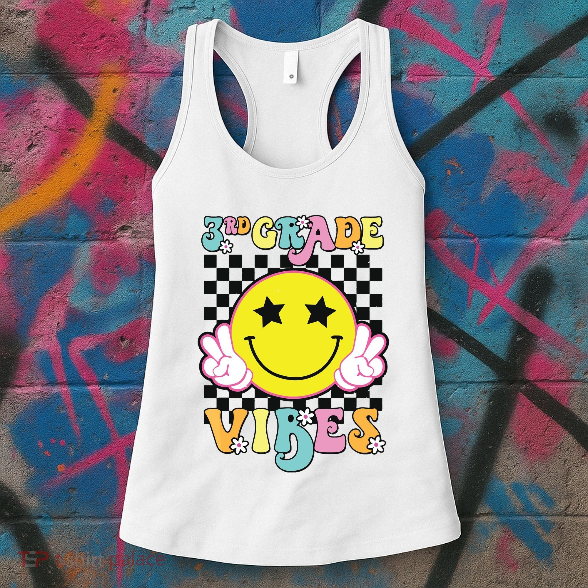 Girl 3rd Grade Vibes Smile Face Back To School Third Grade Women's Tank Top