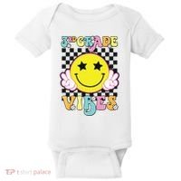 Girl 3rd Grade Vibes Smile Face Back To School Third Grade Baby Bodysuit thumb 0