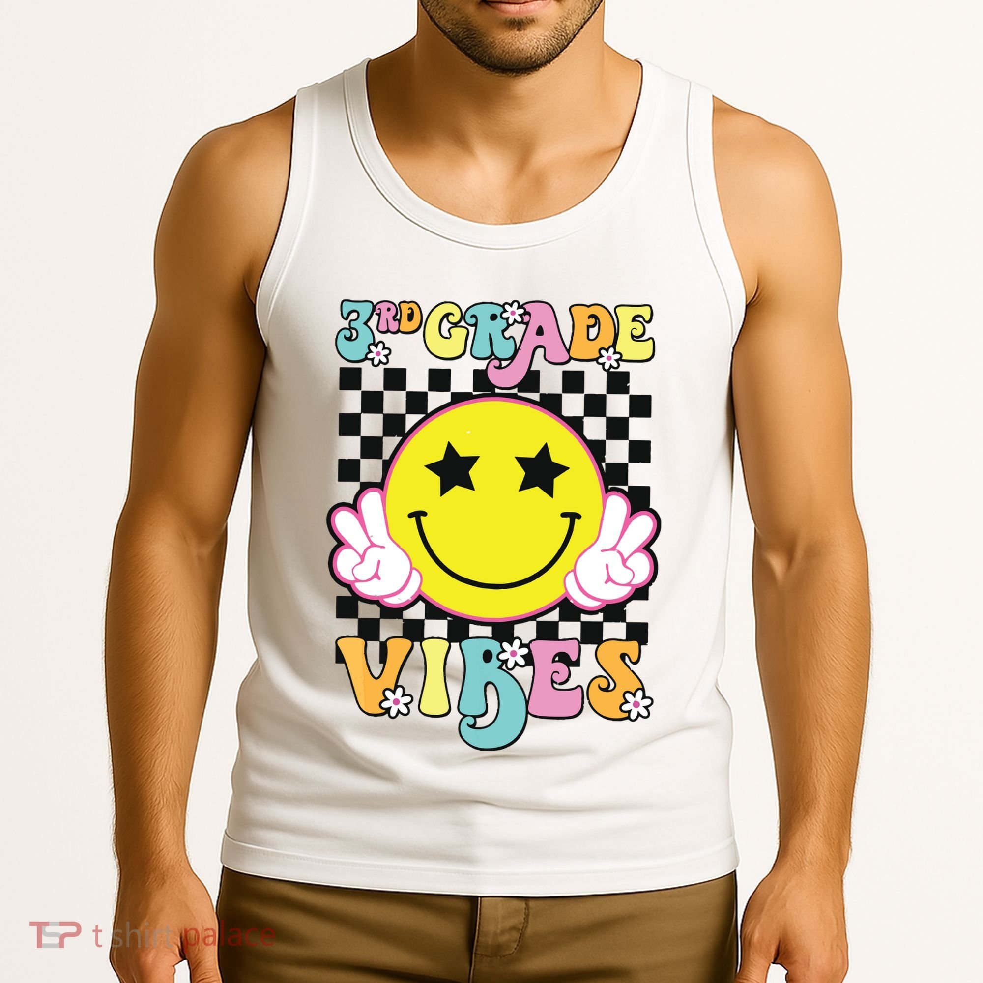 Girl 3rd Grade Vibes Smile Face Back To School Third Grade Tank Top