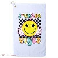 Girl 3rd Grade Vibes Smile Face Back To School Third Grade Golf Towel thumb 0