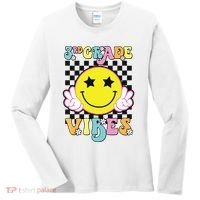 Girl 3rd Grade Vibes Smile Face Back To School Third Grade Women's Long Sleeve Shirt thumb 0