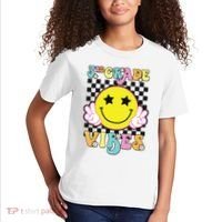 Girl 3rd Grade Vibes Smile Face Back To School Third Grade Kids T-Shirt thumb 2