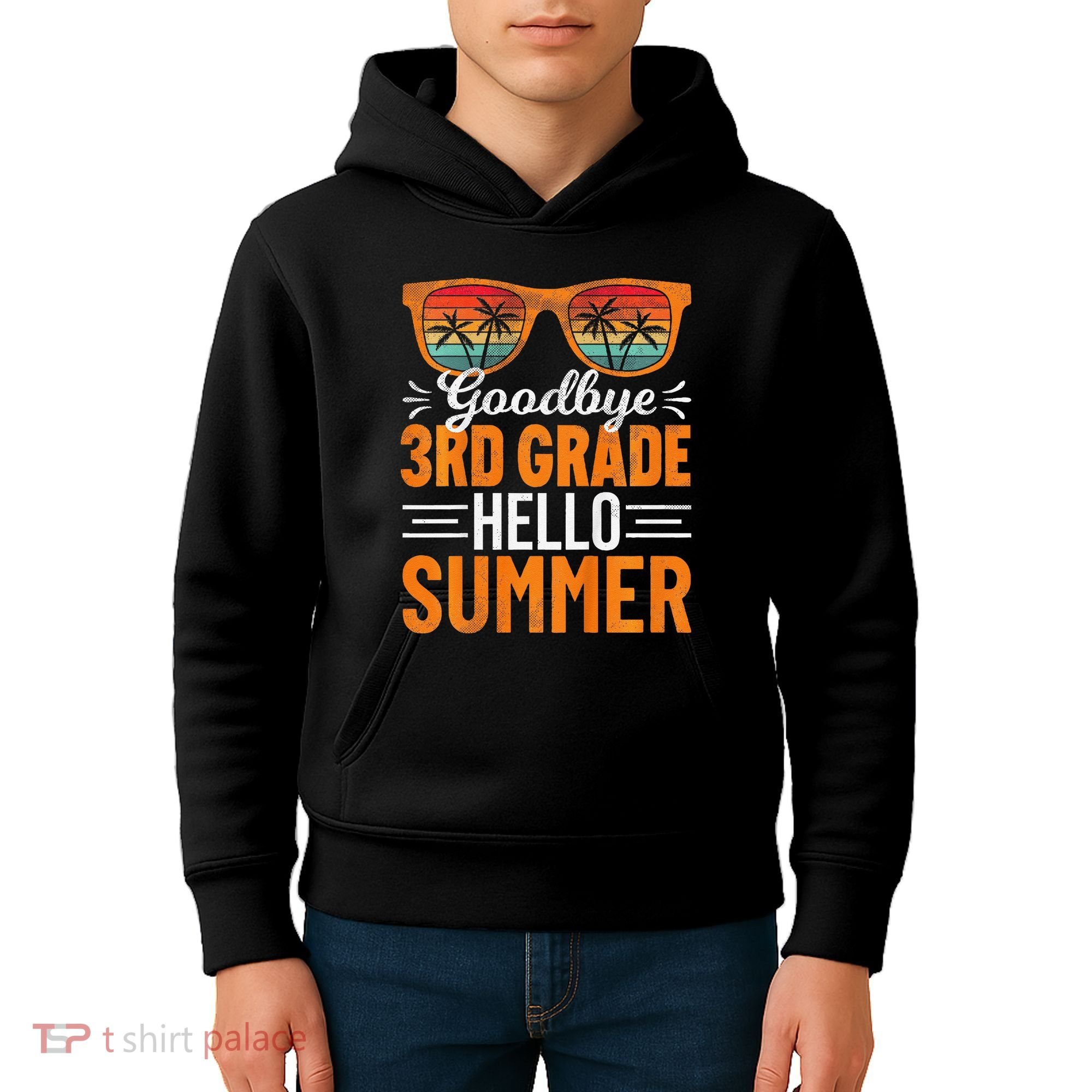 Goodbye 3rd Grade Hello Summer Third Grade Kids Hoodie