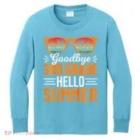Goodbye 3rd Grade Hello Summer Third Grade Kids Long Sleeve Shirt thumb 0