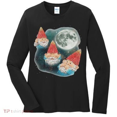 Gnome 3 Gnome Moon Magical Galaxy Gnome Costume Women's Long Sleeve Shirt