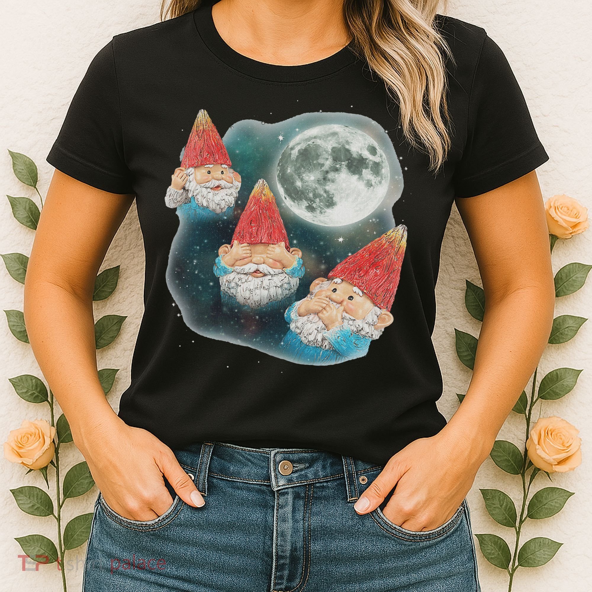 Gnome 3 Gnome Moon Magical Galaxy Gnome Costume Women's T-Shirt