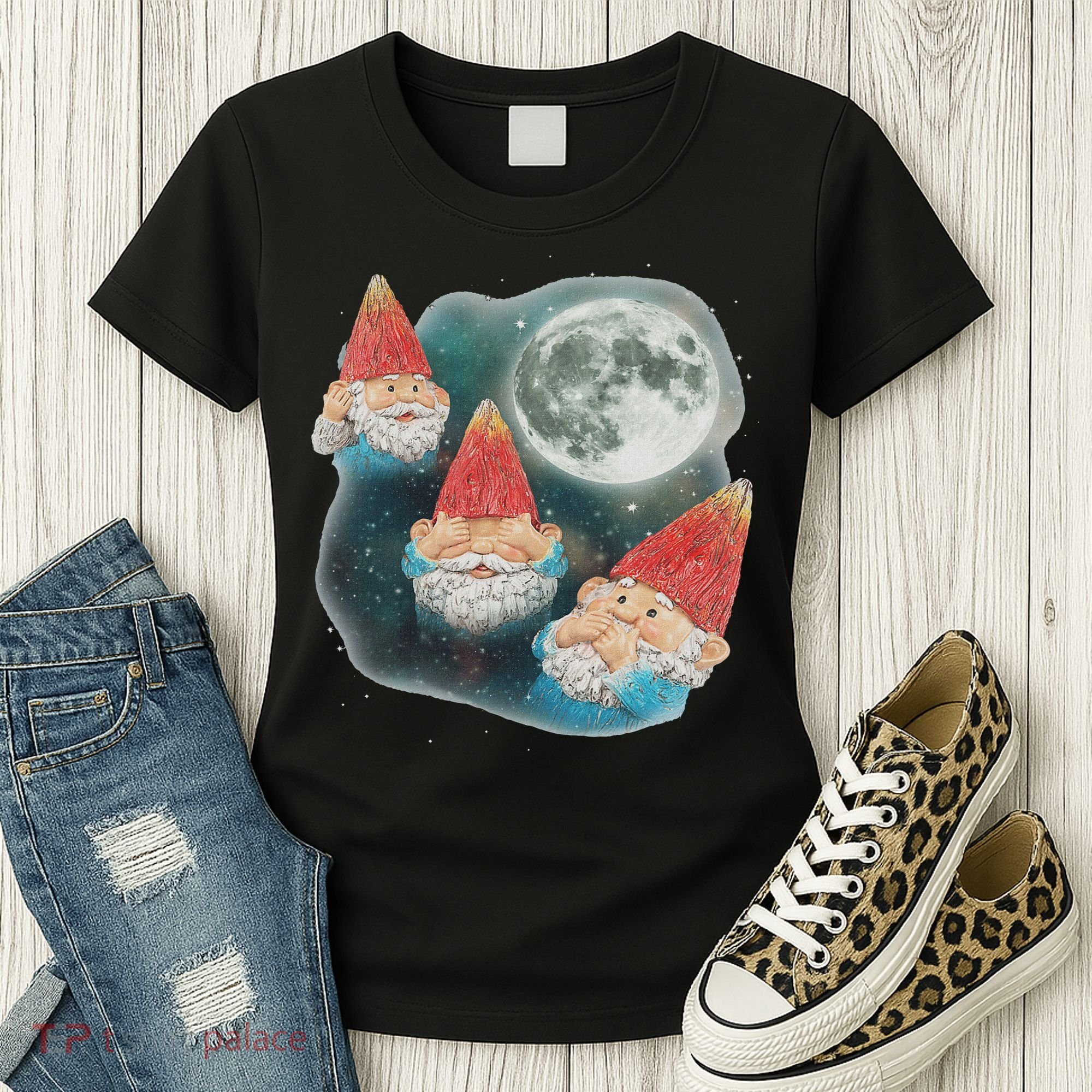 Gnome 3 Gnome Moon Magical Galaxy Gnome Costume Women's T-Shirt
