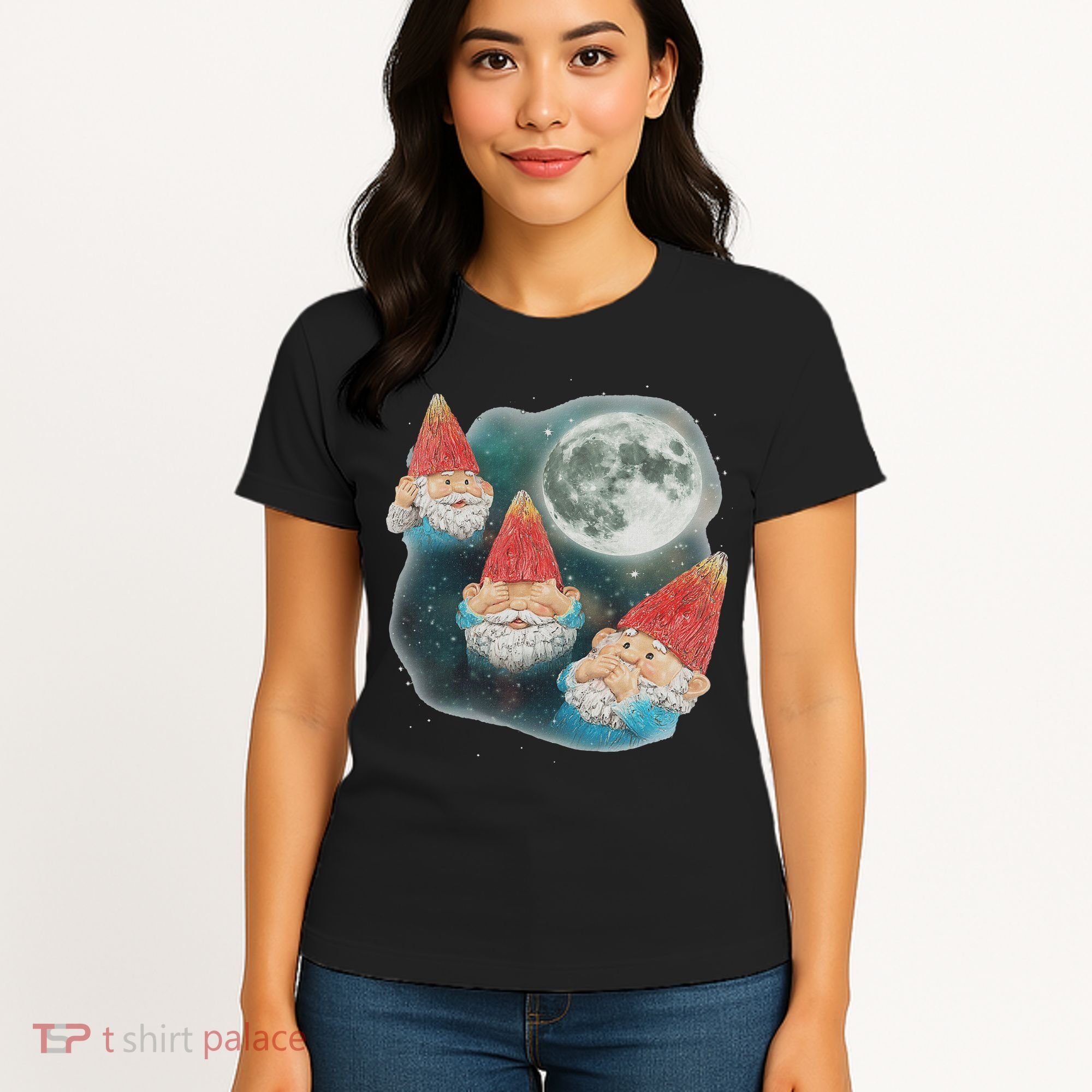 Gnome 3 Gnome Moon Magical Galaxy Gnome Costume Women's T-Shirt