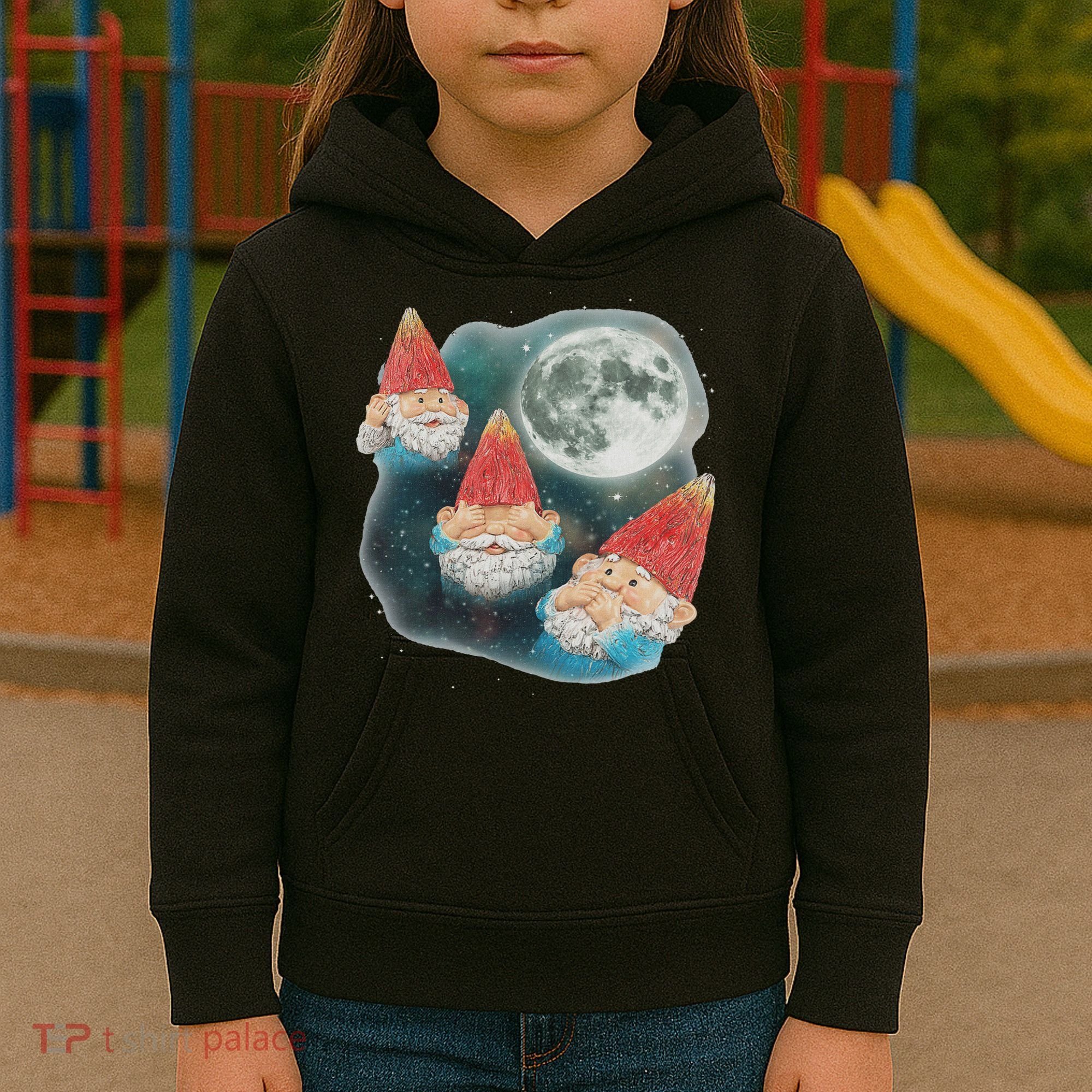 Gnome 3 Gnome Moon Magical Galaxy Gnome Costume Kids Hoodie