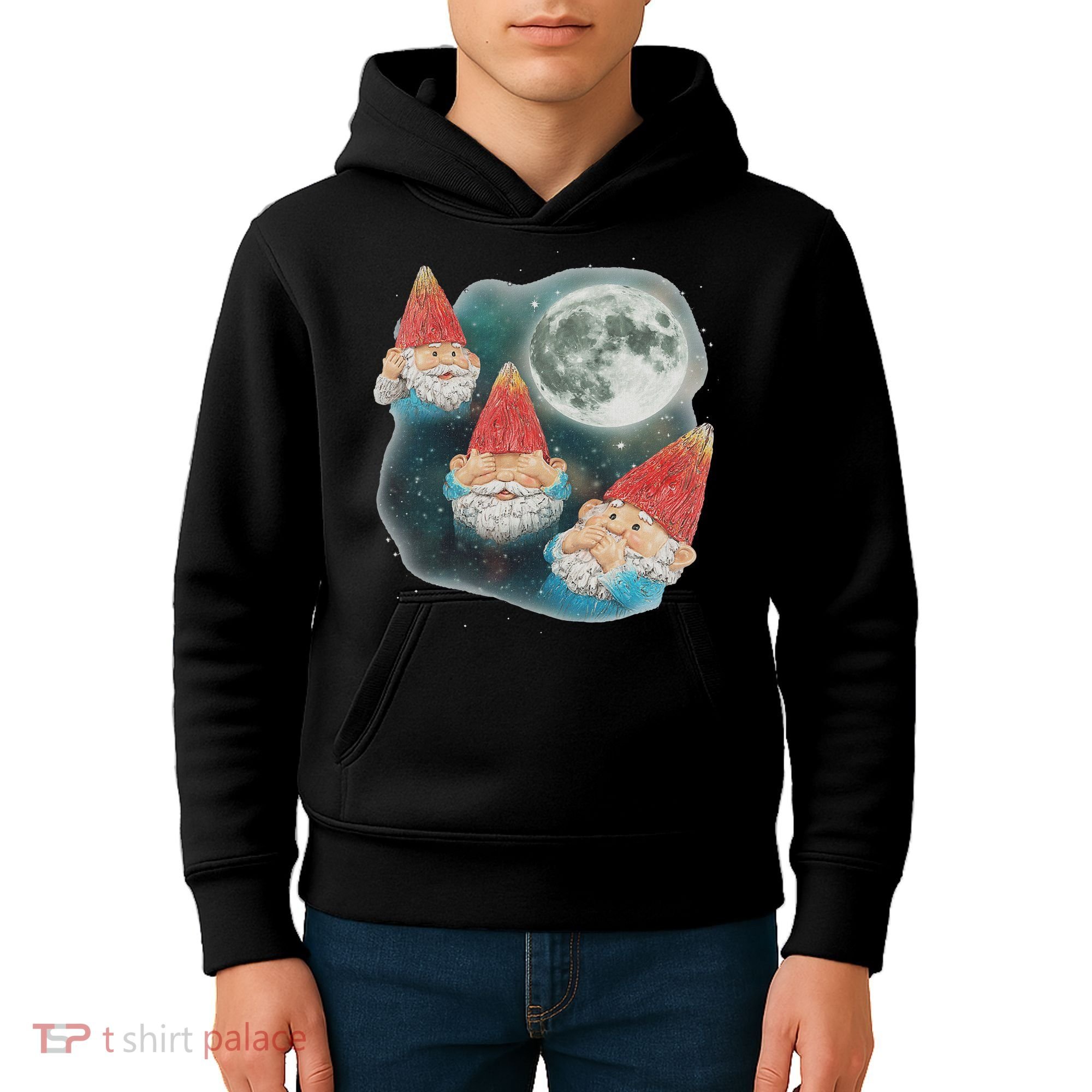 Gnome 3 Gnome Moon Magical Galaxy Gnome Costume Kids Hoodie