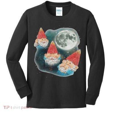 Gnome 3 Gnome Moon Magical Galaxy Gnome Costume Kids Long Sleeve Shirt