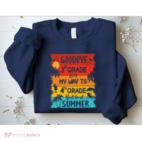Goodbye 3rd Grade Hello Summer Last Day Of School Graduation Sweatshirt thumb 2