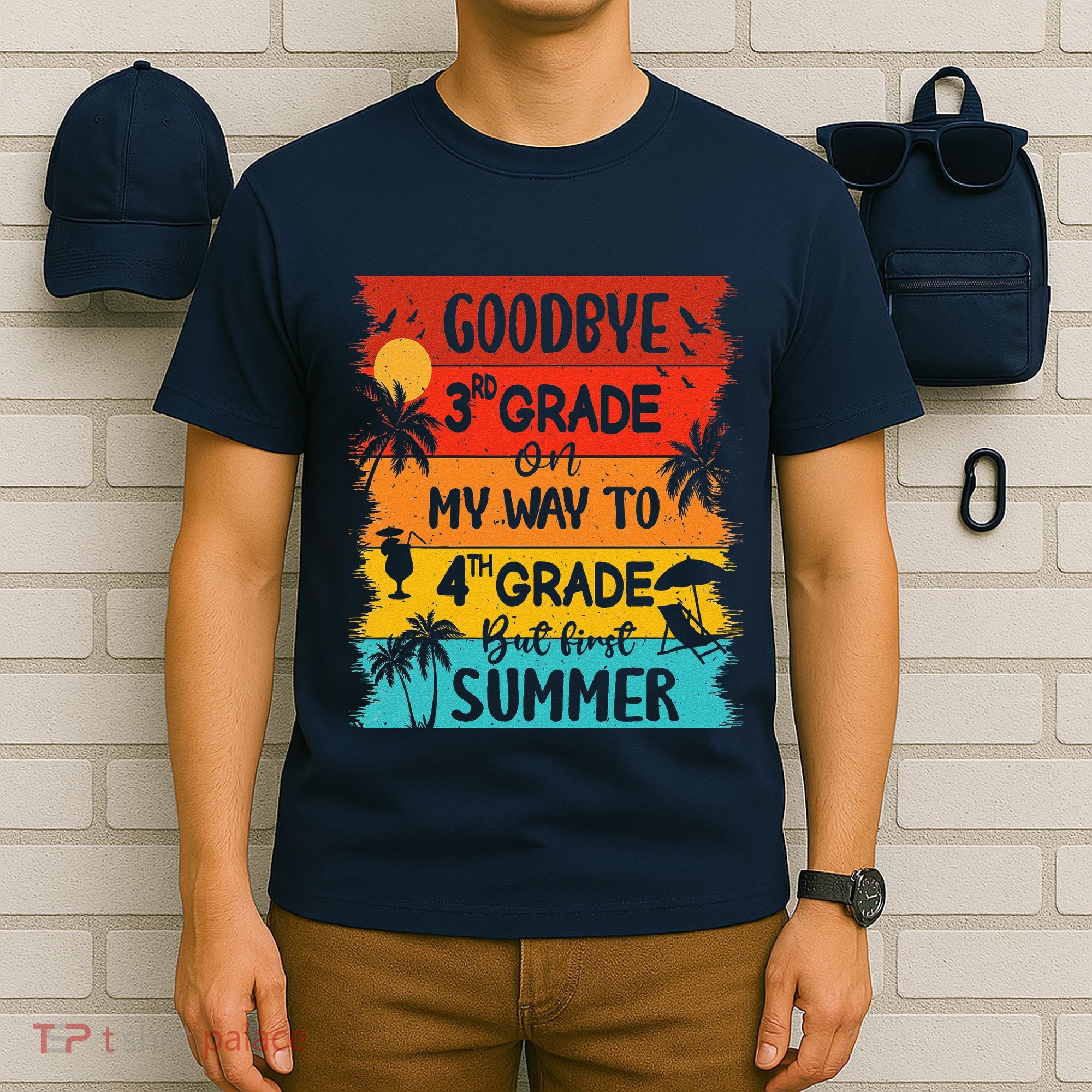 Goodbye 3rd Grade Hello Summer Last Day Of School Graduation T-Shirt