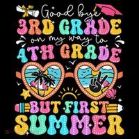 Goodbye 3rd Grade Graduation To 4th Grade But First Summer Women's Hoodie thumb 2