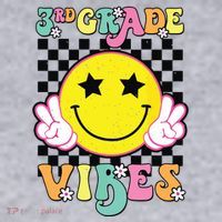 Girl 3rd Grade Vibes Smile Face Back To School Third Grade Women's Sweatshirt thumb 2