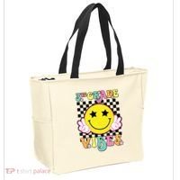 Girl 3rd Grade Vibes Smile Face Back To School Third Grade Tote Bag thumb 2