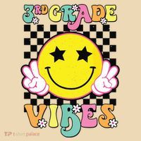Girl 3rd Grade Vibes Smile Face Back To School Third Grade Tote Bag thumb 4
