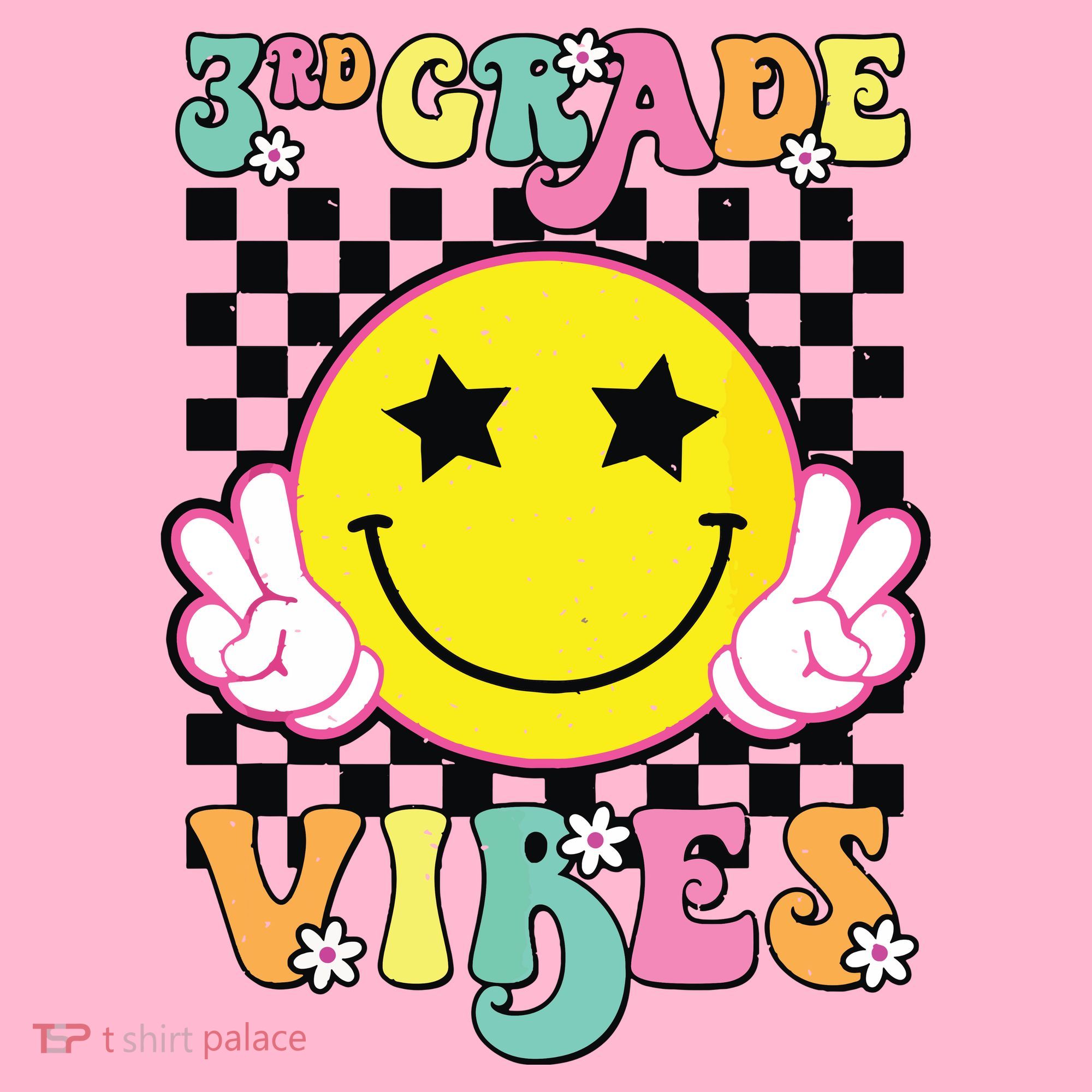 Girl 3rd Grade Vibes Smile Face Back To School Third Grade Coaster