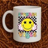 Girl 3rd Grade Vibes Smile Face Back To School Third Grade Coffee Mug thumb 2