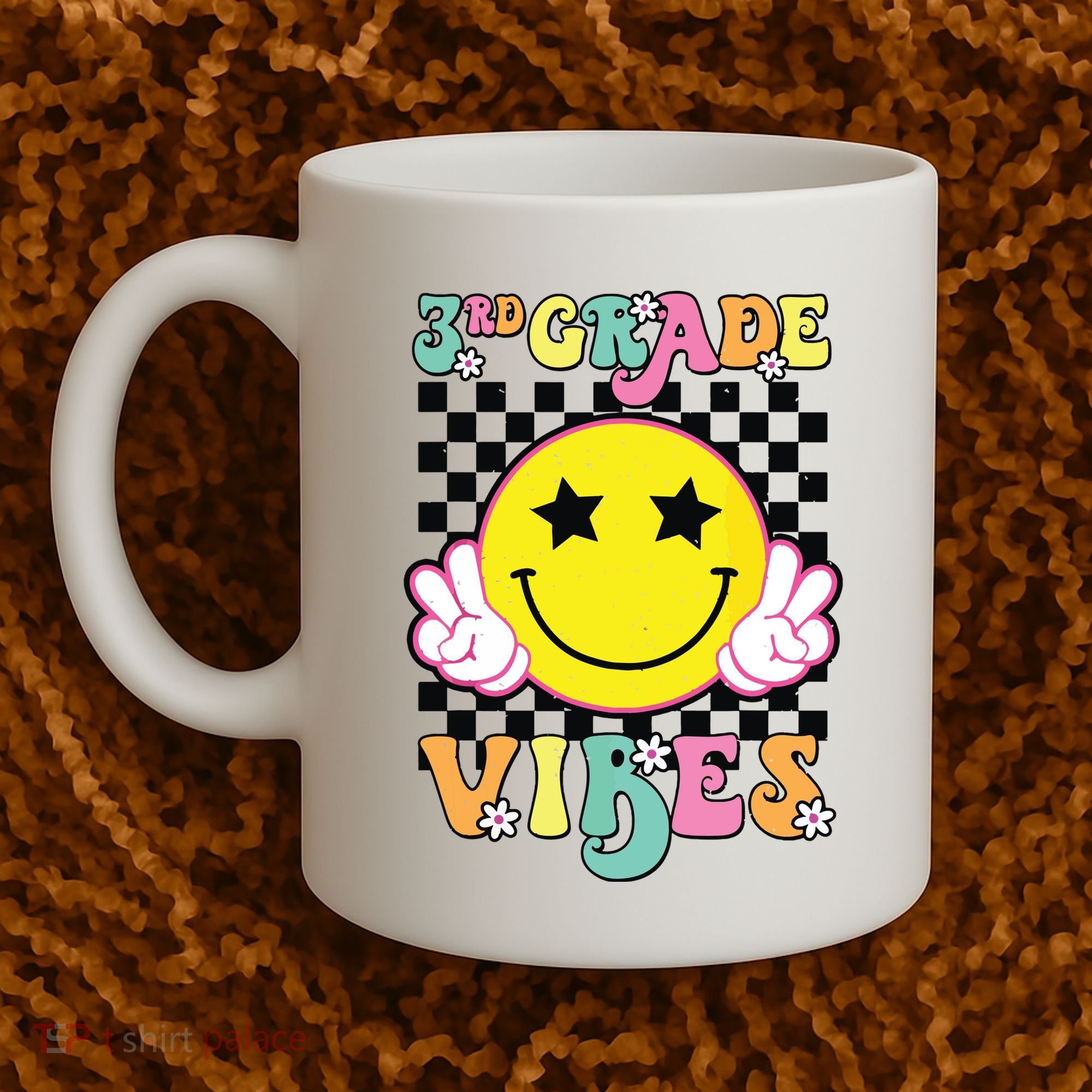 Girl 3rd Grade Vibes Smile Face Back To School Third Grade Coffee Mug