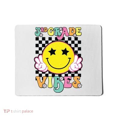 Girl 3rd Grade Vibes Smile Face Back To School Third Grade Mousepad
