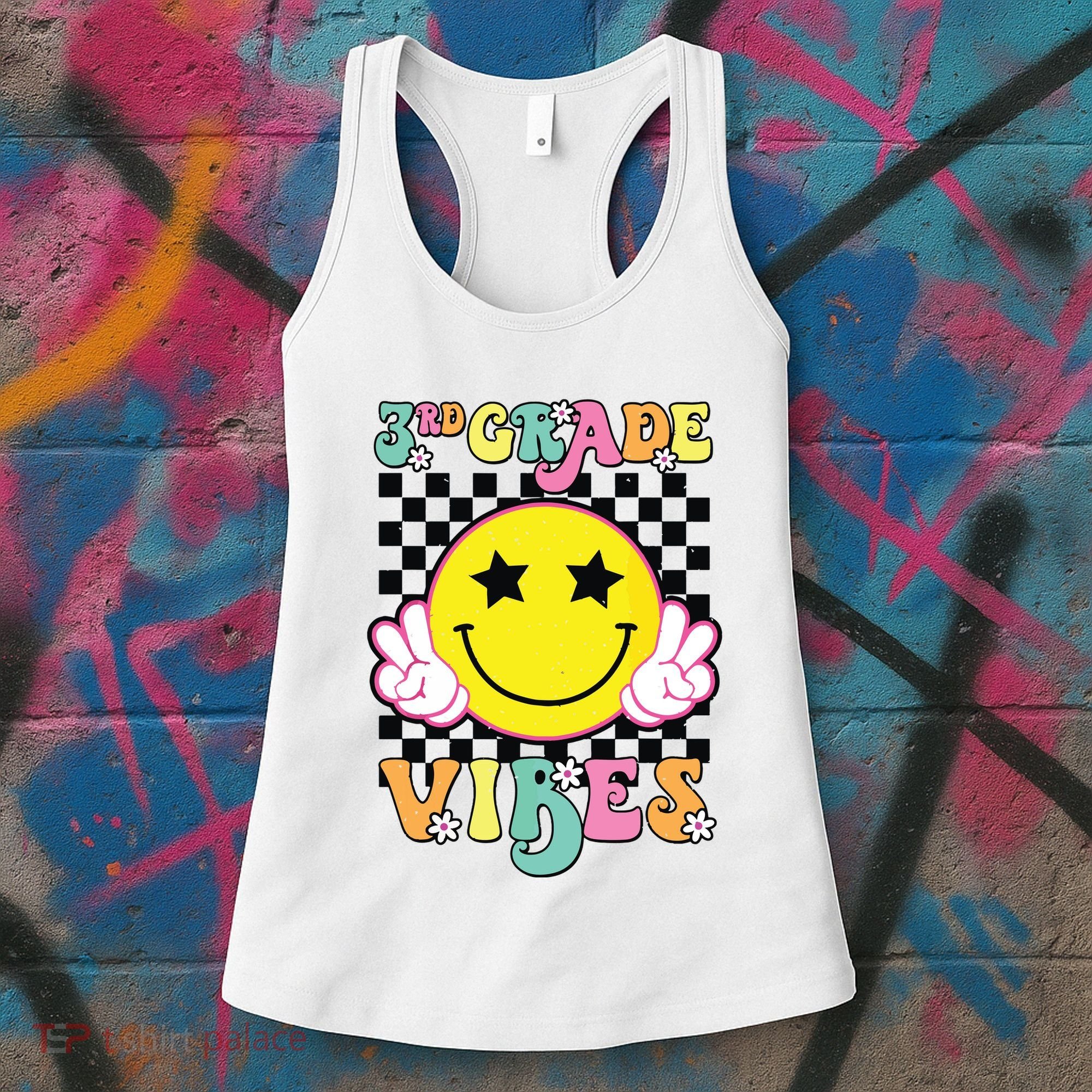 Girl 3rd Grade Vibes Smile Face Back To School Third Grade Women's Tank Top