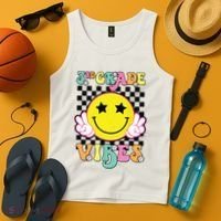 Girl 3rd Grade Vibes Smile Face Back To School Third Grade Tank Top thumb 4