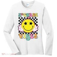 Girl 3rd Grade Vibes Smile Face Back To School Third Grade Women's Long Sleeve Shirt thumb 0