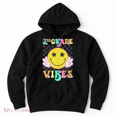 Girl 3rd Grade Vibes Smile Face Back To School Third Grade Gift Hoodie