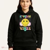 Girl 3rd Grade Vibes Smile Face Back To School Third Grade Gift Hoodie thumb 5