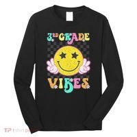 Girl 3rd Grade Vibes Smile Face Back To School Third Grade Gift Long Sleeve Shirt thumb 0