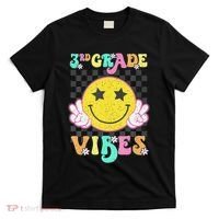Girl 3rd Grade Vibes Smile Face Back To School Third Grade Gift T-Shirt thumb 0