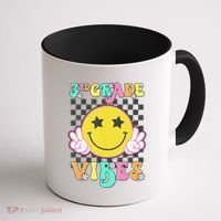 Girl 3rd Grade Vibes Smile Face Back To School Third Grade Gift Coffee Mug thumb 1