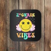 Girl 3rd Grade Vibes Smile Face Back To School Third Grade Gift Coaster thumb 0