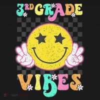 Girl 3rd Grade Vibes Smile Face Back To School Third Grade Gift Women's Hoodie thumb 2