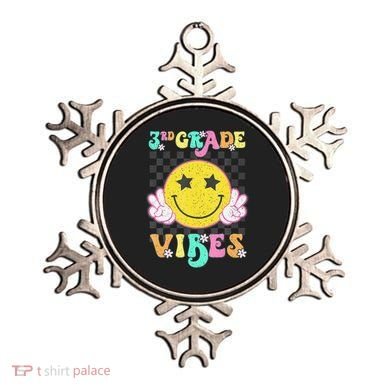 Girl 3rd Grade Vibes Smile Face Back To School Third Grade Gift Ornament