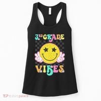Girl 3rd Grade Vibes Smile Face Back To School Third Grade Gift Women's Tank Top thumb 0