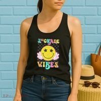 Girl 3rd Grade Vibes Smile Face Back To School Third Grade Gift Women's Tank Top thumb 2