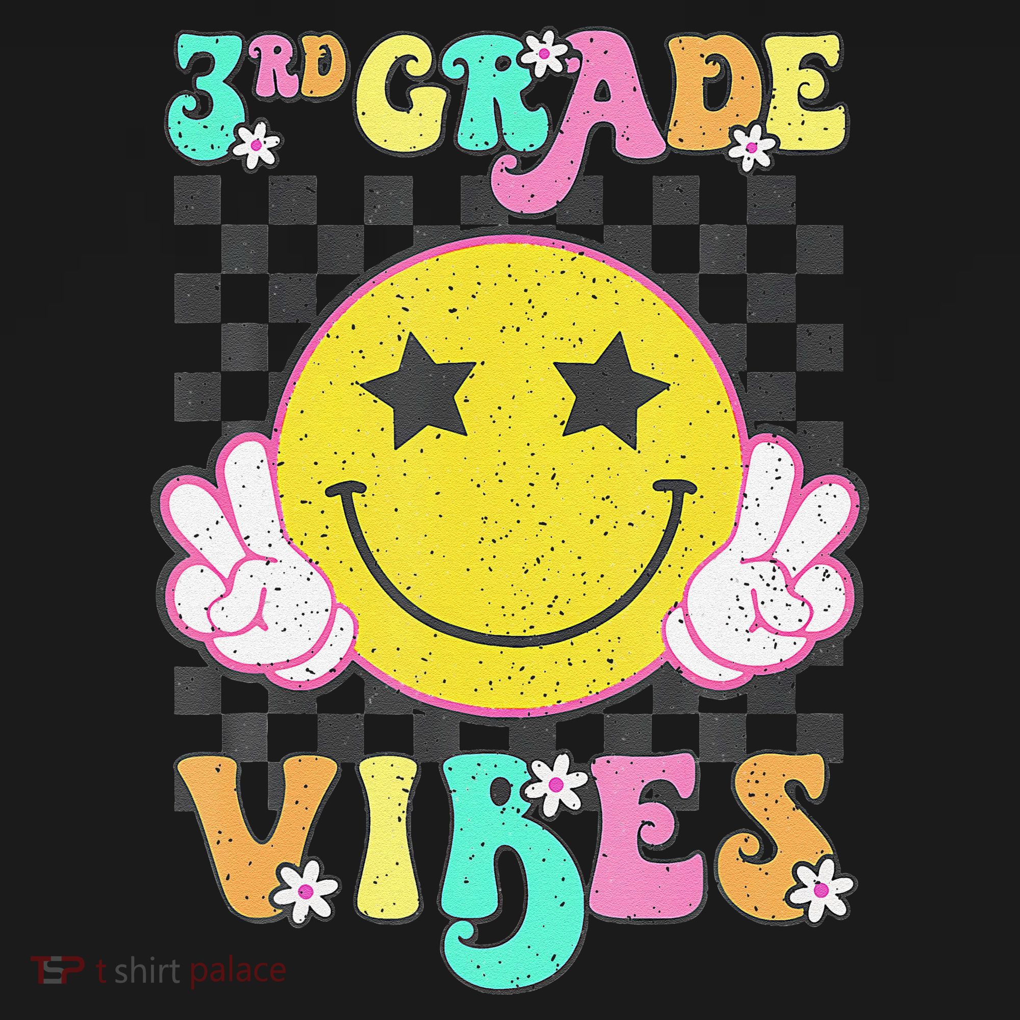 Girl 3rd Grade Vibes Smile Face Back To School Third Grade Gift Women's Tank Top