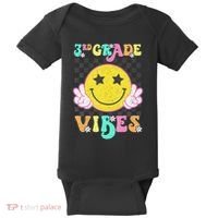 Girl 3rd Grade Vibes Smile Face Back To School Third Grade Gift Baby Bodysuit thumb 0