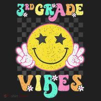 Girl 3rd Grade Vibes Smile Face Back To School Third Grade Gift Hat thumb 2