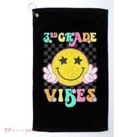 Girl 3rd Grade Vibes Smile Face Back To School Third Grade Gift Golf Towel thumb 0
