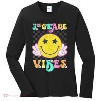 Girl 3rd Grade Vibes Smile Face Back To School Third Grade Gift Women's Long Sleeve Shirt thumb 0
